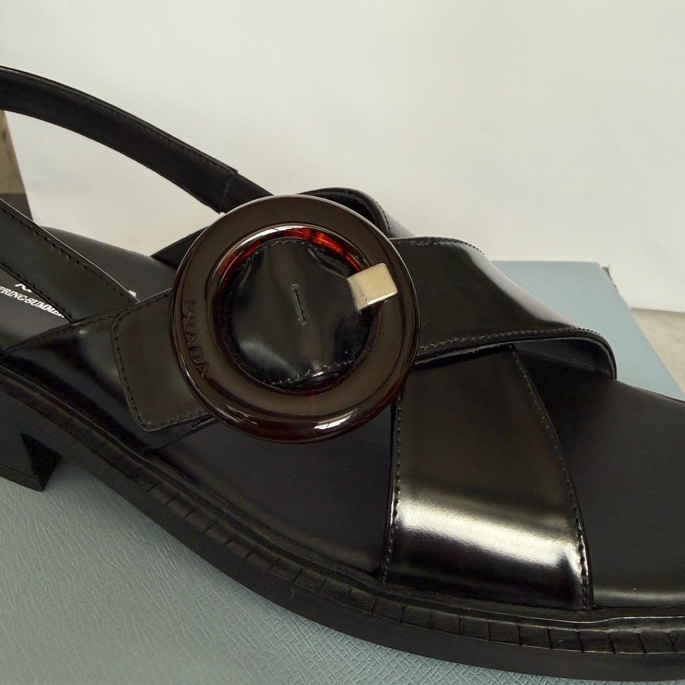 Prada 1X962N Women's Leather slingback sandals shoes, size 37 (US 7) - Picture 7 of 15